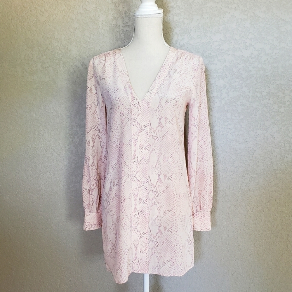 Rory Beca  Silk snake Print shirt style dress Size Small long sleeve